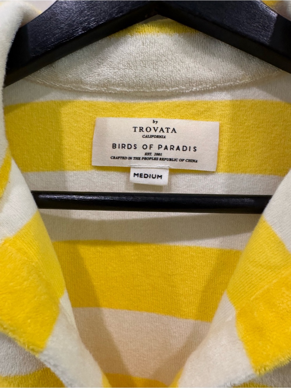 Trovata Bird of Paradis Terry Yellow and White Striped Polo medium $228 - Picture 5 of 8